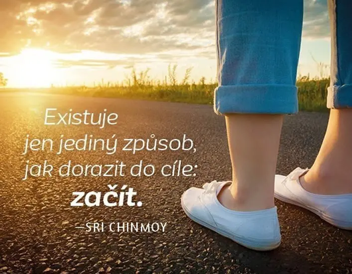 Magnet na lednici - Existuje jen jediný způsob, jak dorazit do cíle: začít. - Sri Chinmoy
