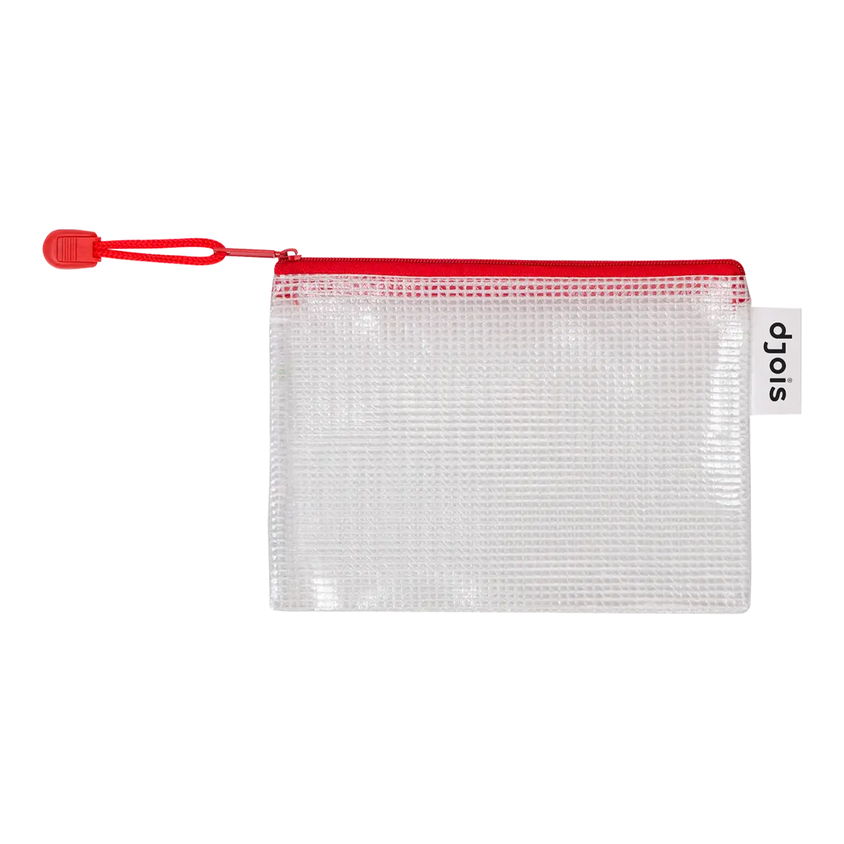 djois obálka se zipem, A6, PVC síťovina, červená, 8 ks