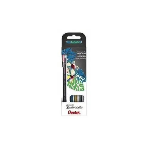 Pero gelové Pentel Hybrid Dual Metallic K110 - černé, červené, stříbrné, zlaté 1mm / sada