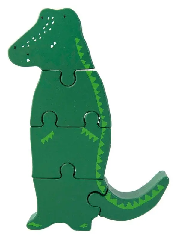 Dřevěné puzzle pro děti pan krokodýl
