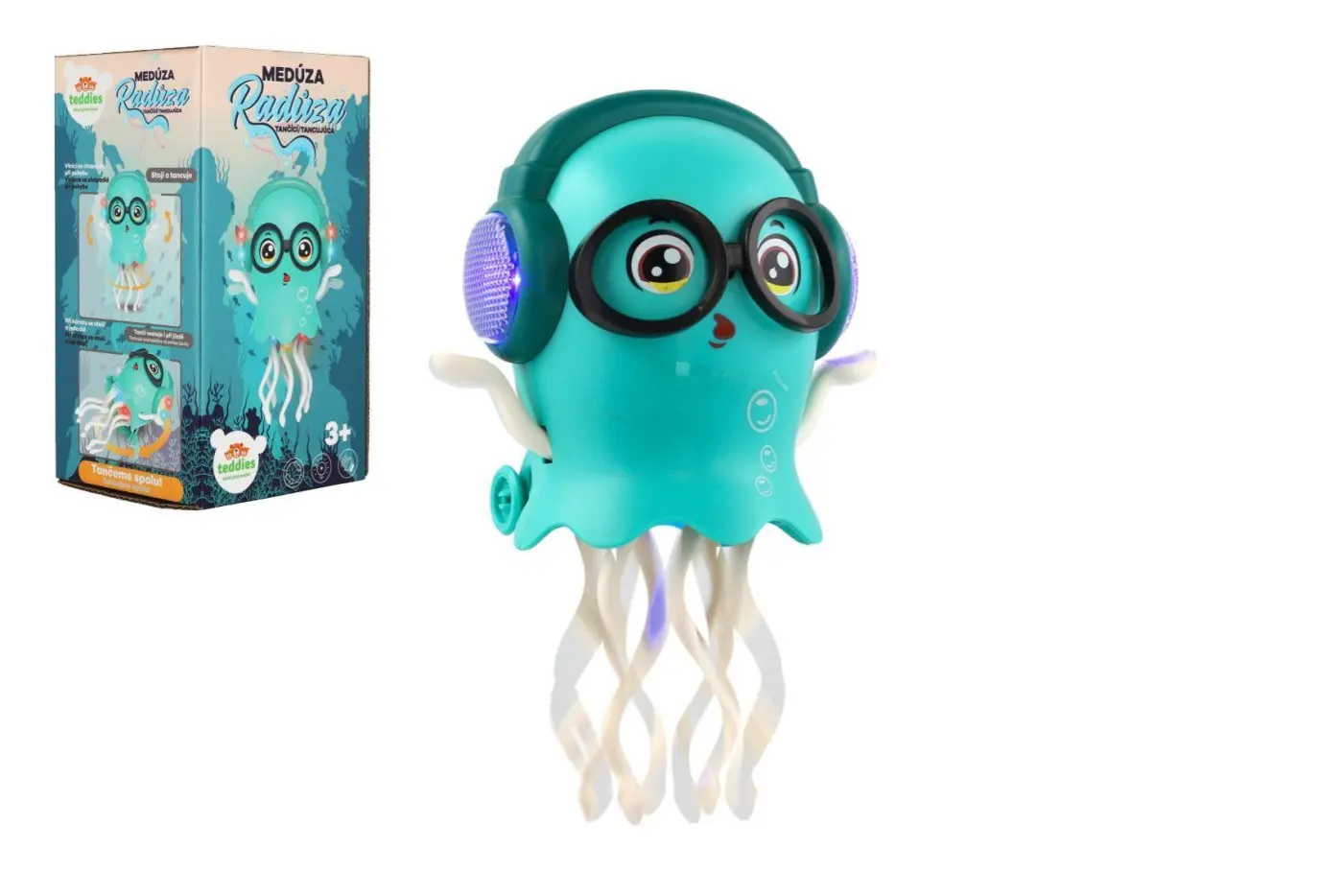 Teddies Medúza tančící - 20 cm - na baterie se zvukem se světlem