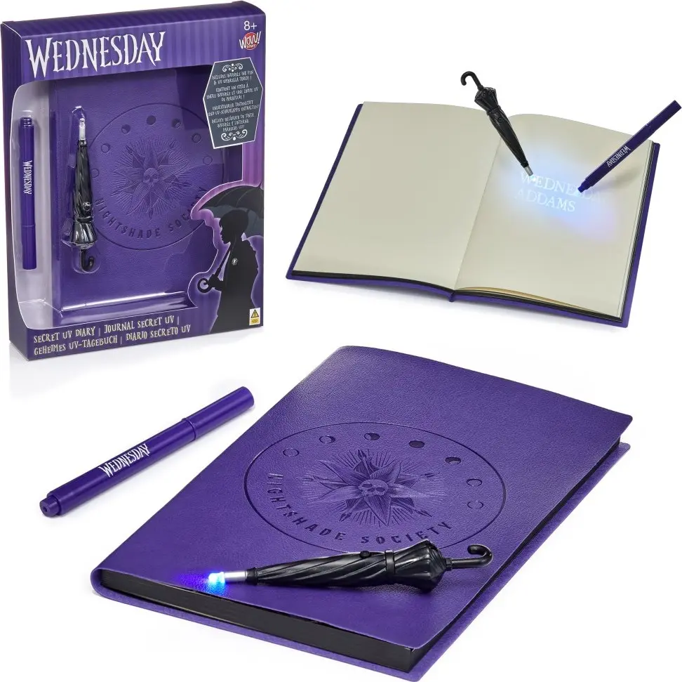 Zápisník s UV lampoum Wednesday - WOW Stuff