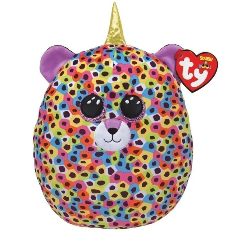 Ty Squish-a-Boos GISELLE - duhový leopard s rohem 22 cm
