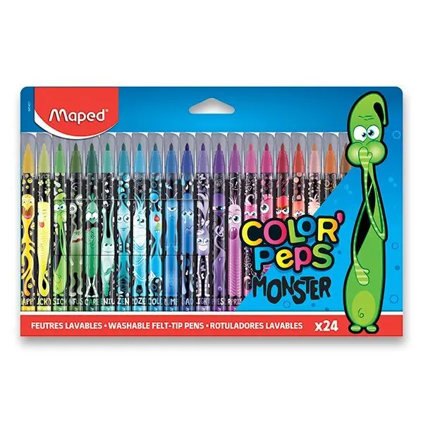 Dětské fixy Maped Color´Peps Monster - 24 barev