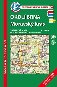 Trasa - KČT Laminovaná turistická mapa - Okolí Brna, Moravský kras, 8. vydání, 2018