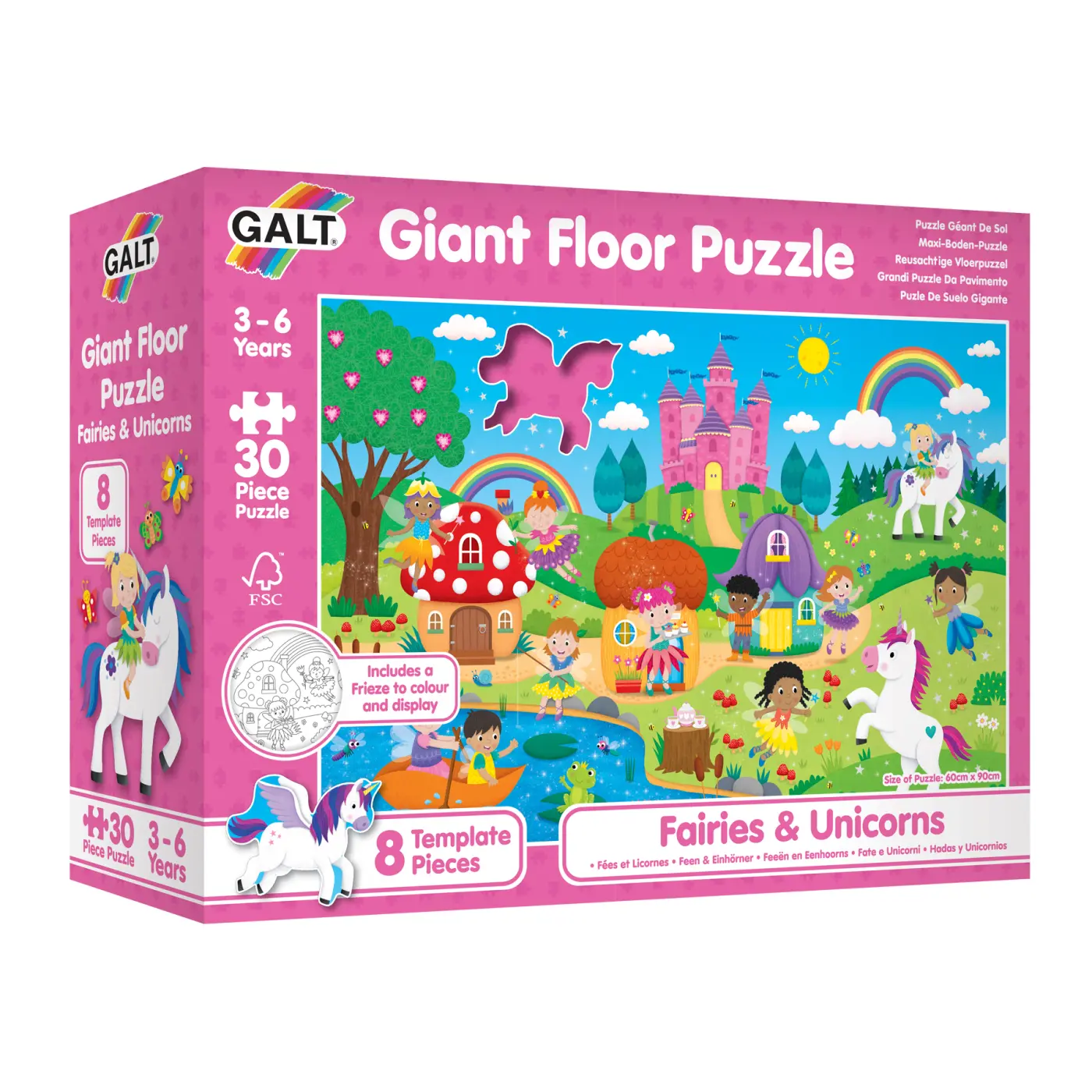 Velké podlahové puzzle - Víly a jednorožci