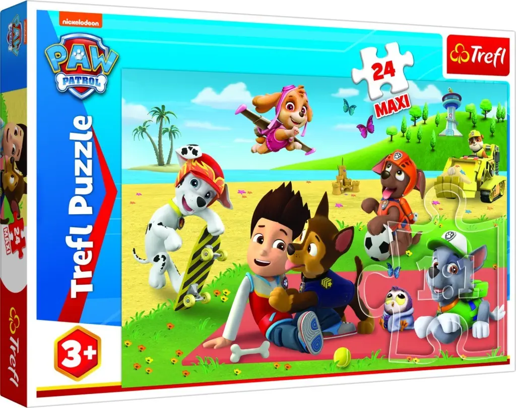 Puzzle Tlapková patrola: Zábava na pláži MAXI 24 dílků
