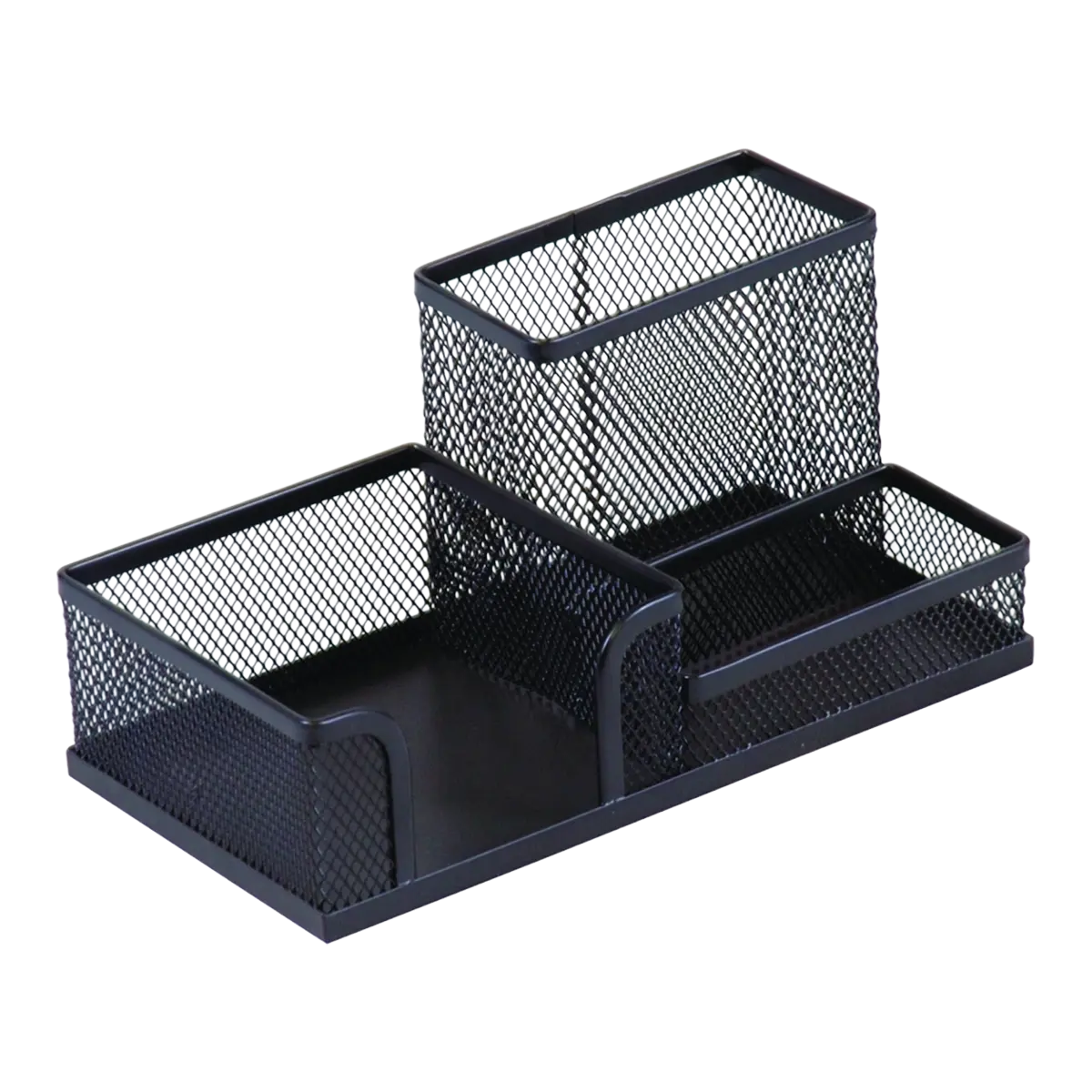 DONAU stolní zásobník Office Set, 3 přihrádky, kov, černý