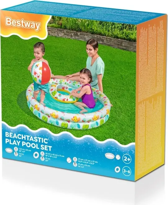 Set nafukovací bazének + kruh + míč Beachtastic™ - Bestway