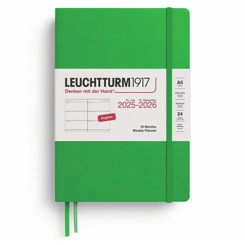 Weekly Planner 2026 Medium (A5) 18 Months Spring Leaf