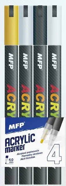 akrylový popisovač 4mm set 4ks