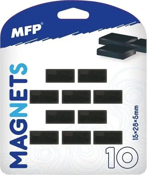 magnet obdélník 15x28mm blister 10ks