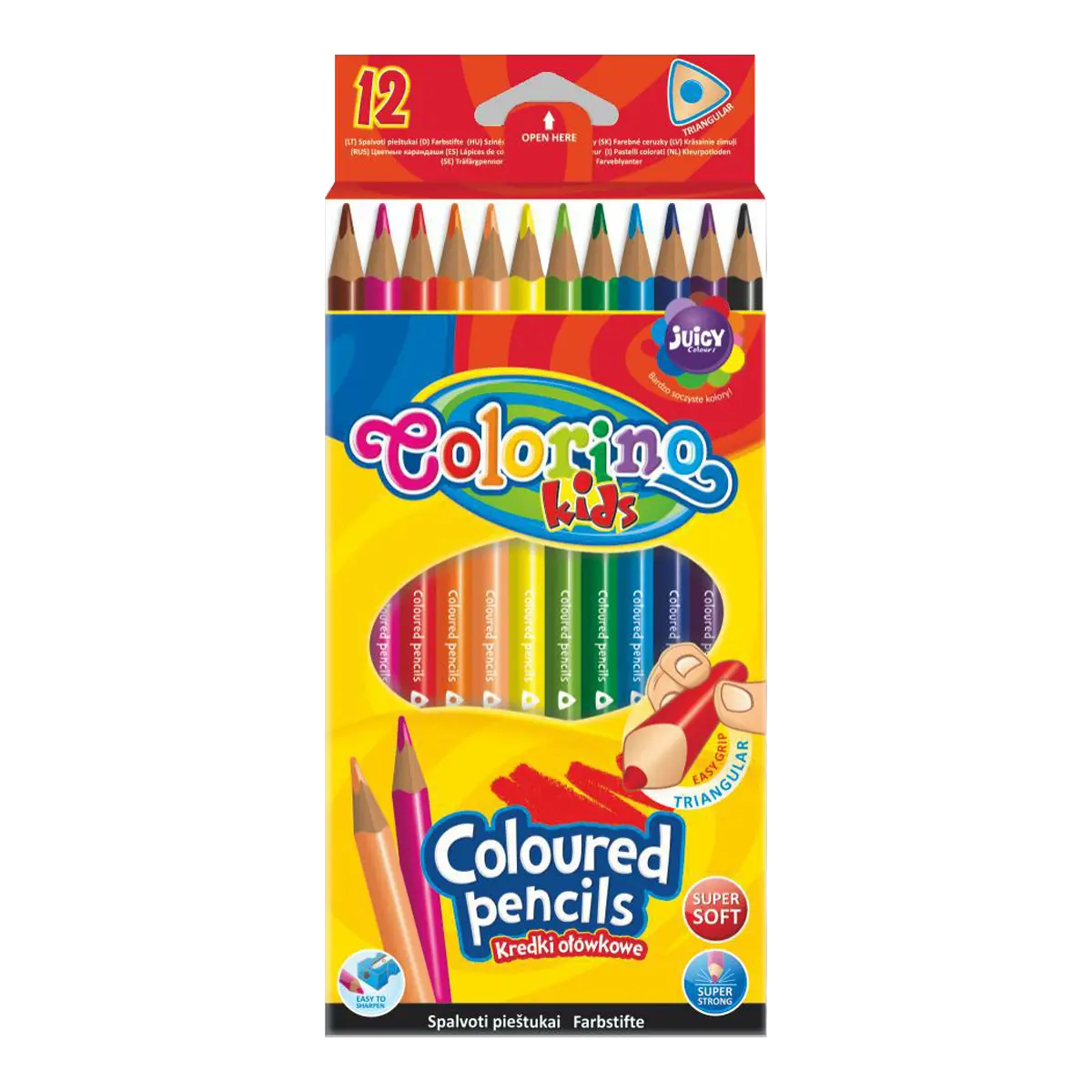 Trojúhelníkové pastelky pro děti Colorino 12 ks