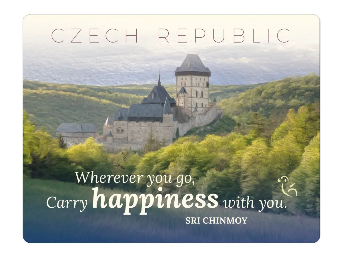Magnet na lednici Czech Republic  Wherever you go. Carry Happiness With You - Sri Chinmoy