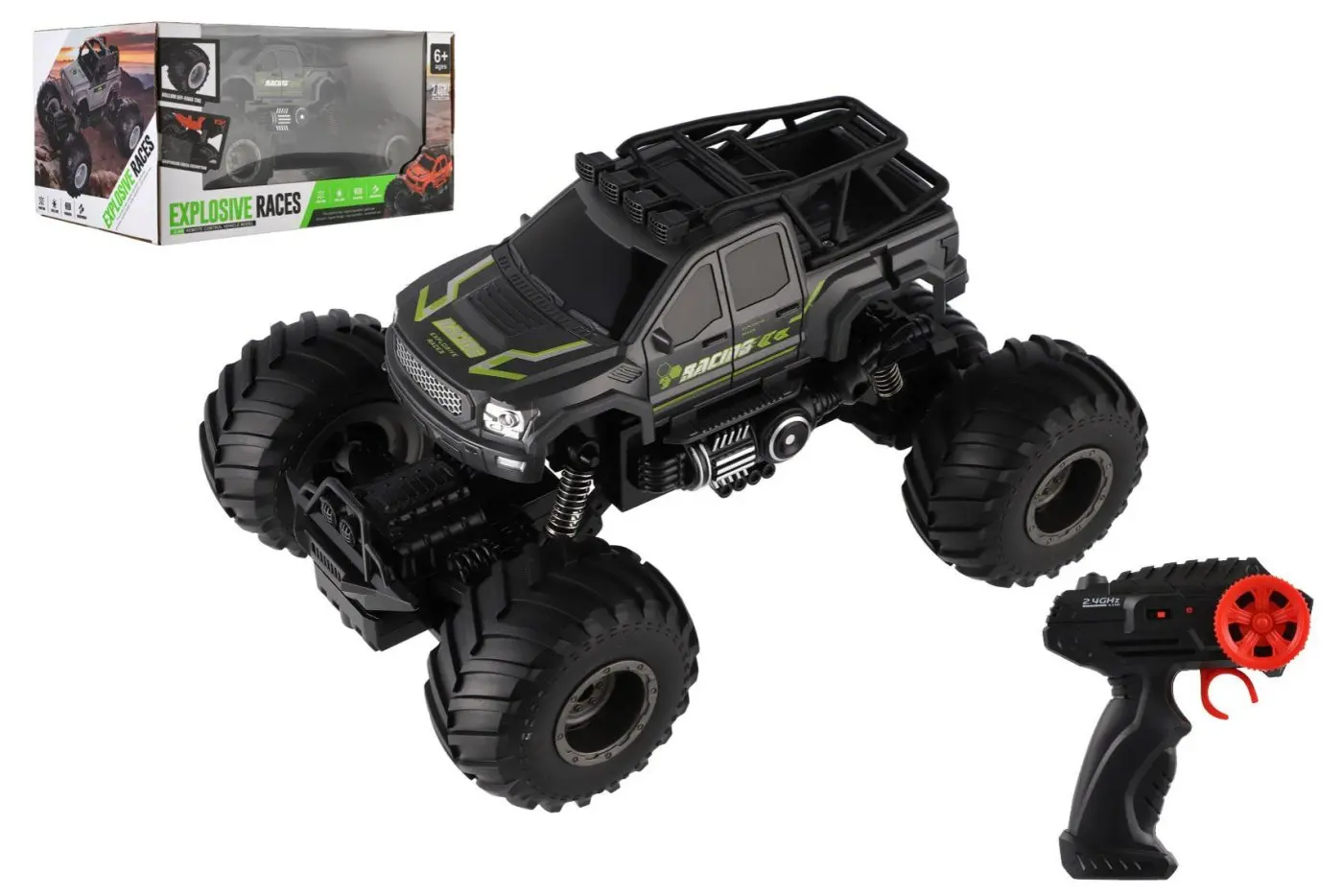 Auto RC pick up Off road terénní šedé, světlo, zvuk