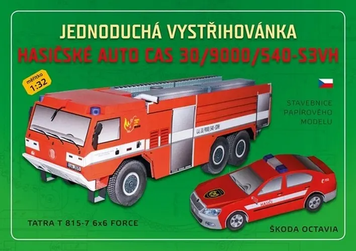 Jednoduchá vystřihovánka hasičské auto