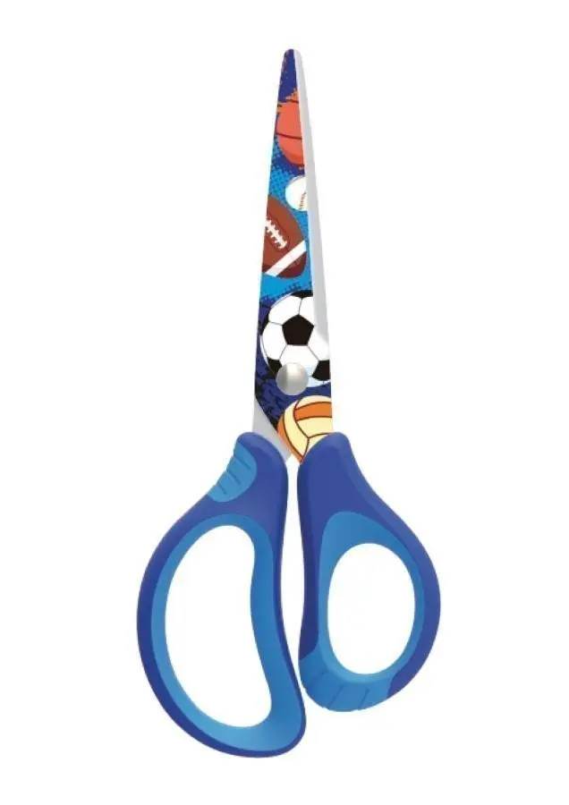 Školní nůžky KEYROAD - Tattoo Soft, 15cm, modré 207121