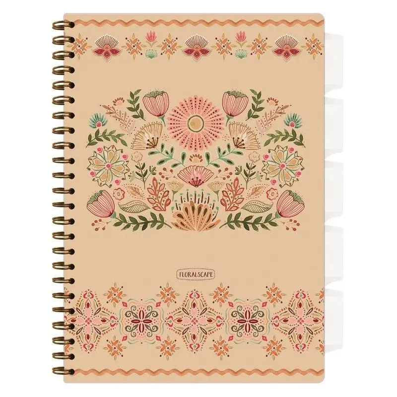 Spirálový sešit A4 s pořadačem Floral Scape