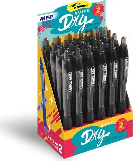 gelové pero kus QUICK DRY - black, černá