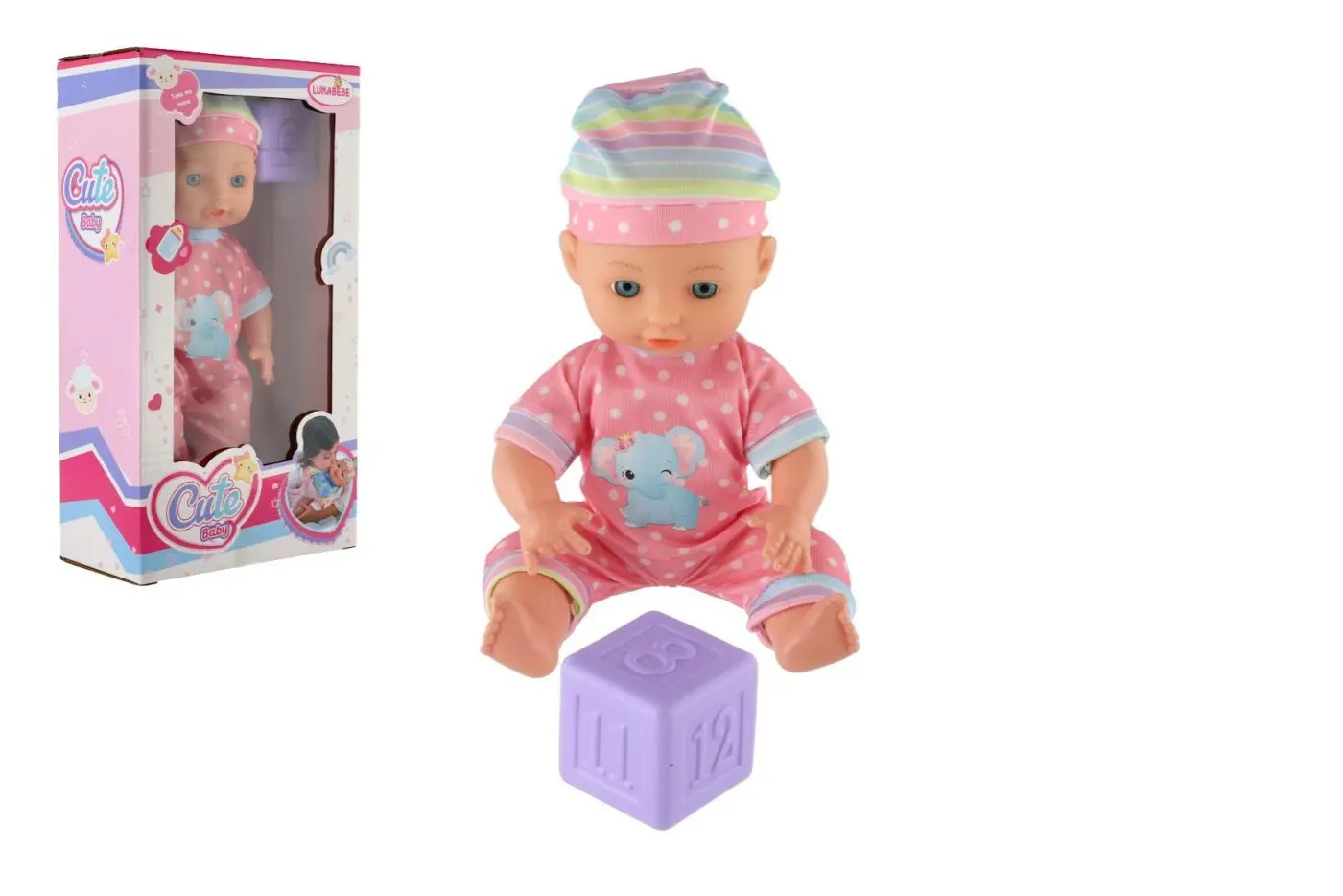 Teddies Panenka miminko - 25 cm - s kostkou
