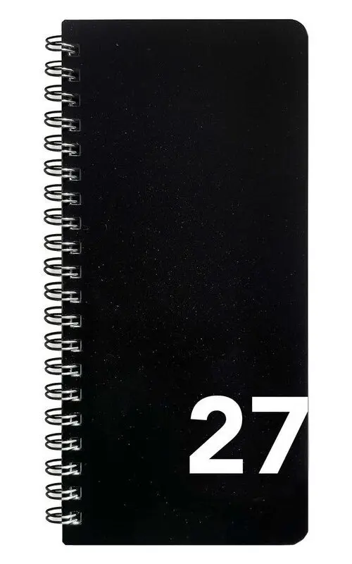 Diář 2027 týdenní na výšku, černý