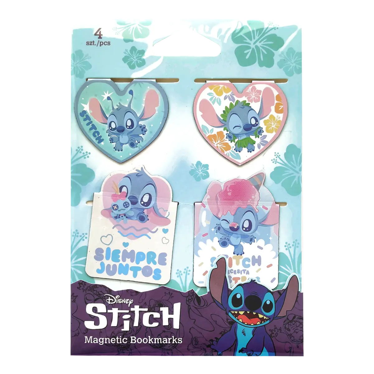 Magnetická záložka Colorino Stitch Pastel 4, 4 ks - mix motivů