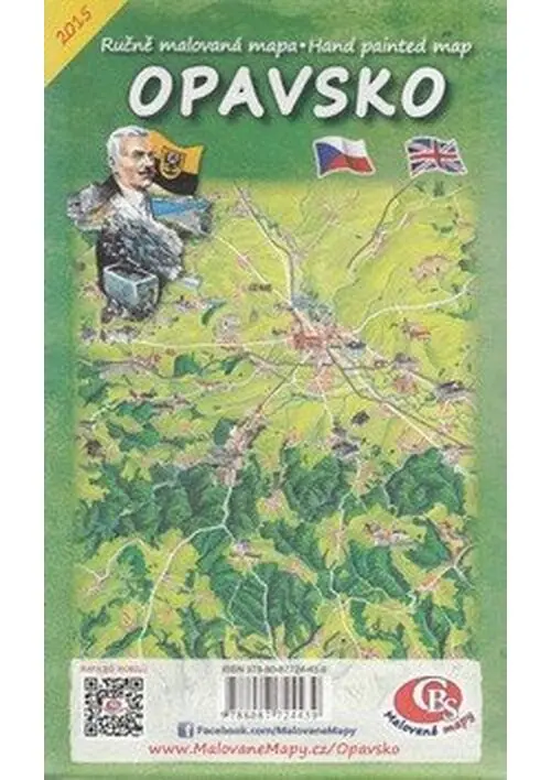 Opavsko - Ručně malovaná mapa