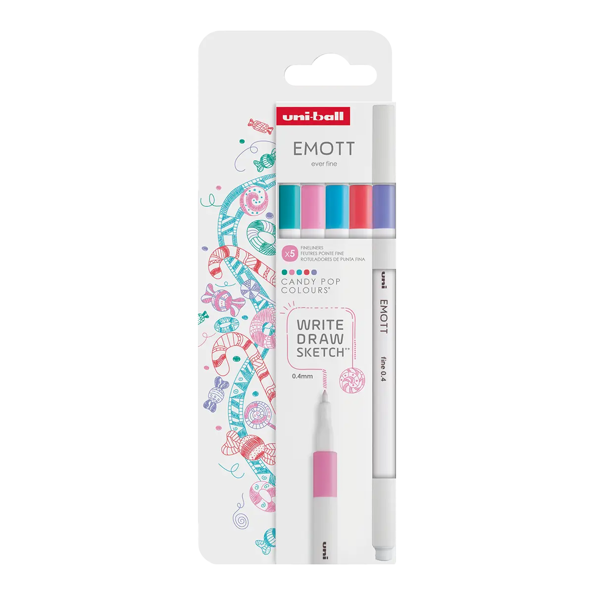 UNI EMOTT liner sada, CANDY POP, 5 ks, mix barev