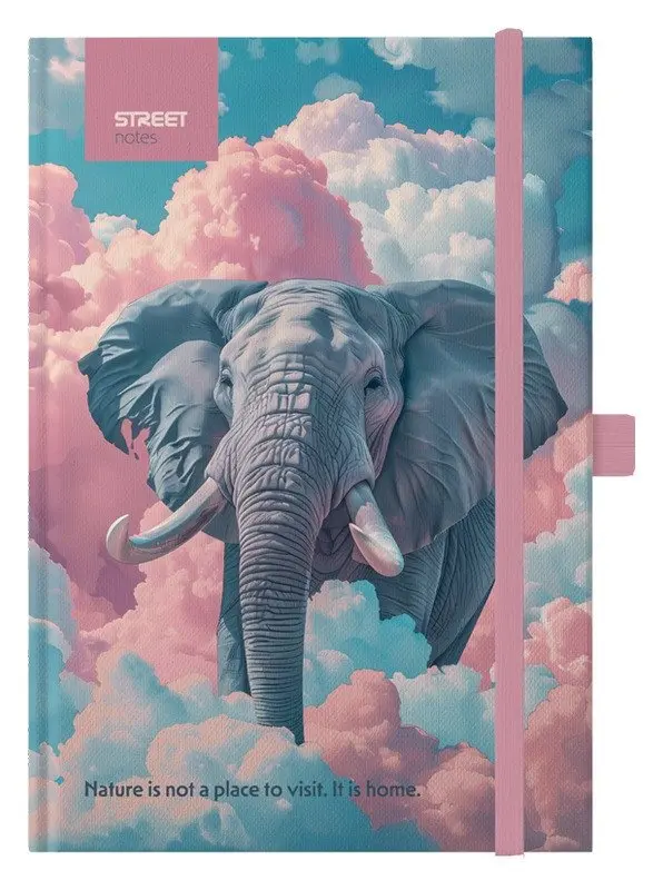 Blok A6, 100l, 80g, linkovaný - Animals Elephant s gumou