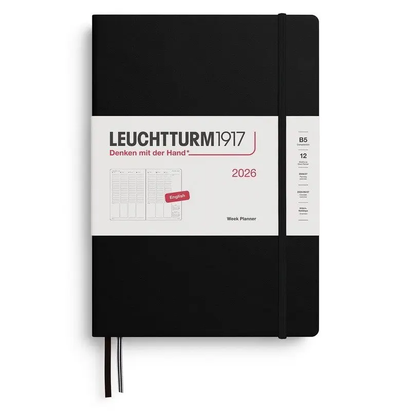 Week Planner 2026 Composition (B5) Black