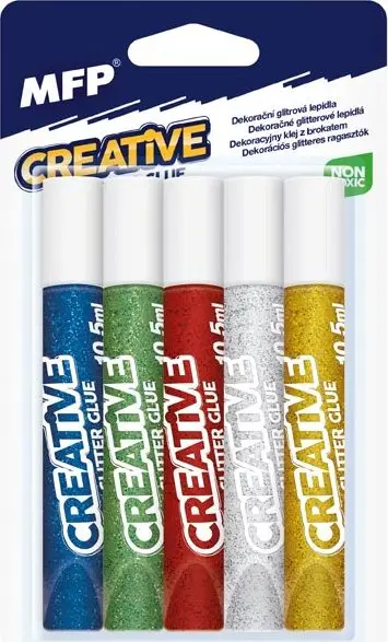 Lepidlo glitrové 5ks 10,5ml na kartě 10x17cm