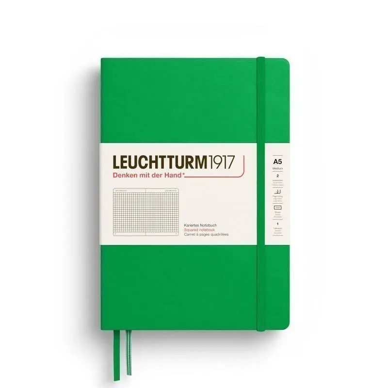 Leuchtturm1917 Zápisník Spring Leaf Medium A5 čtverečkovaný