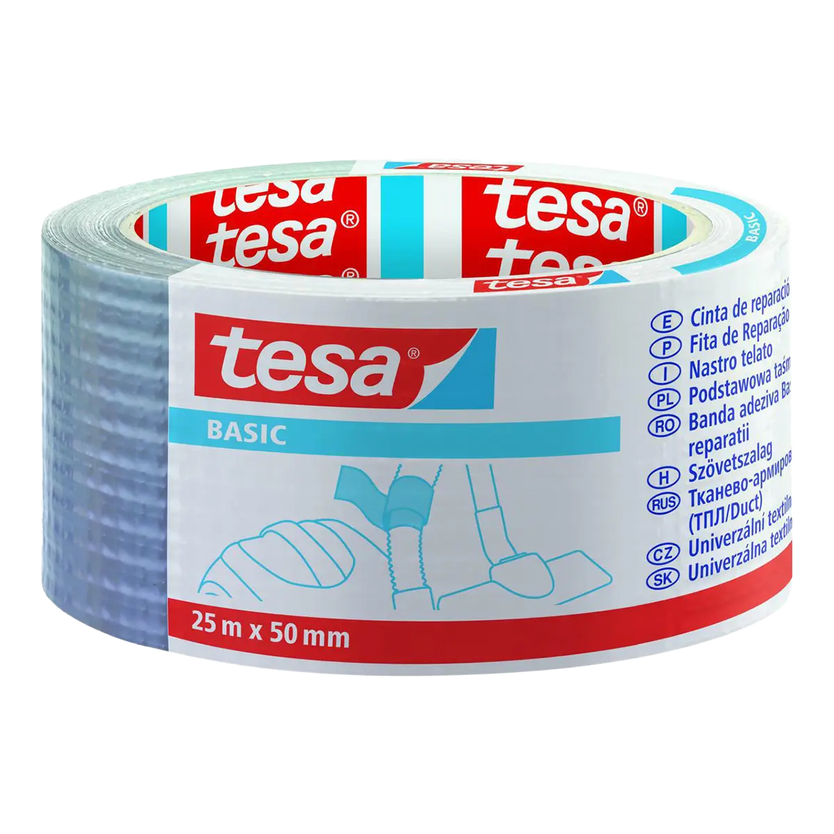 Páska opravná Tesa 4610 50 mm/25 m stříbrná