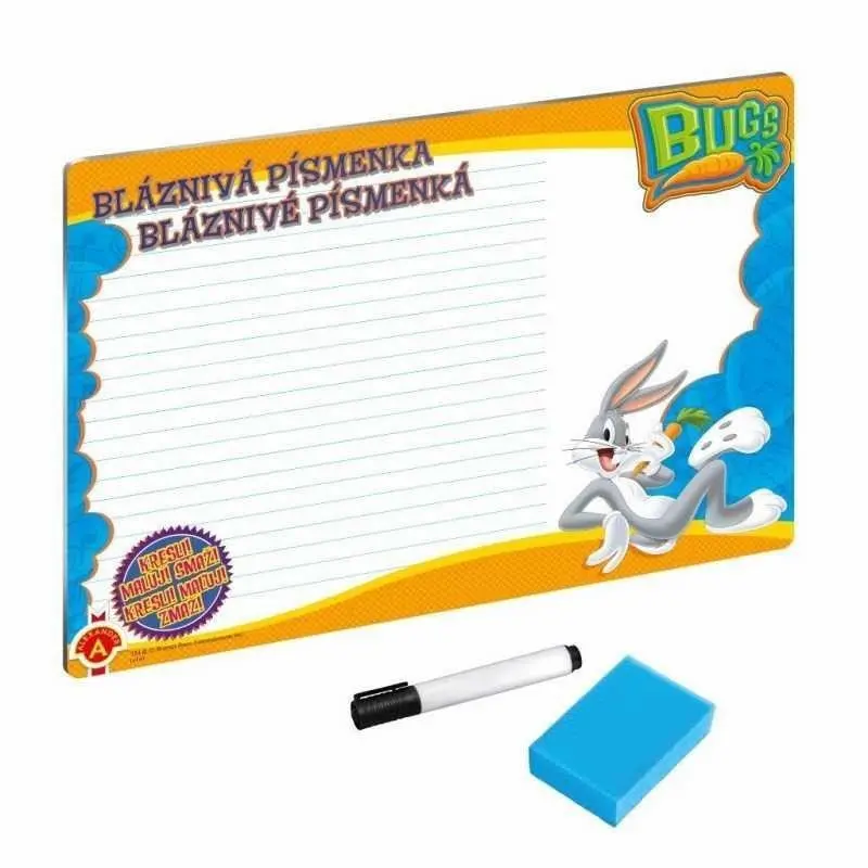Bugs Bunny Bláznivá písmenka - Stírací tabulka