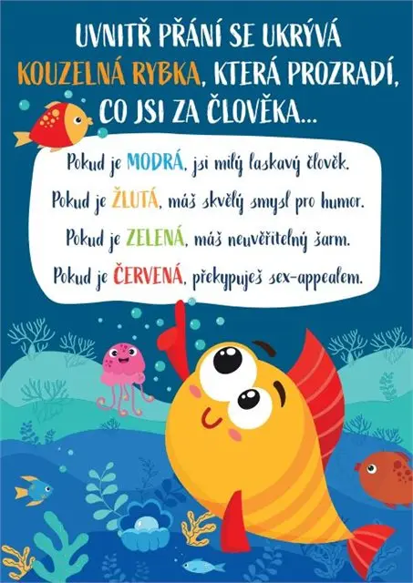 Hrací svítící přání k narozeninám - Zlatá rybka - Albi