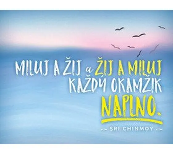 Magnet na lednici - Miluj a žij a žij a miluj každý okamžik naplno - Sri Chinmoy
