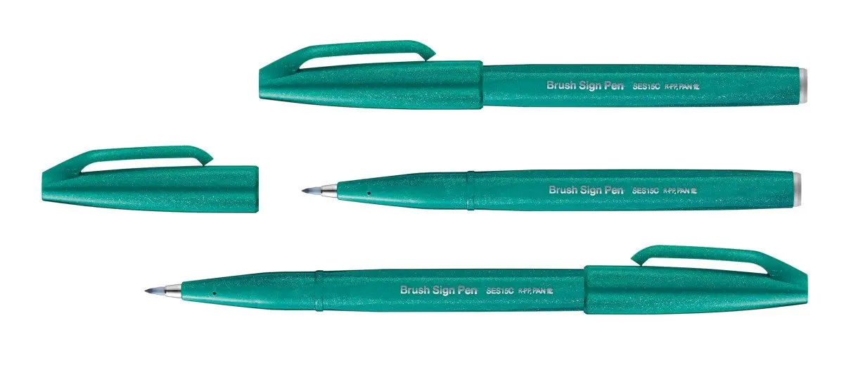 Popisovač Pentel Brush Sign Pen - tyrkysový