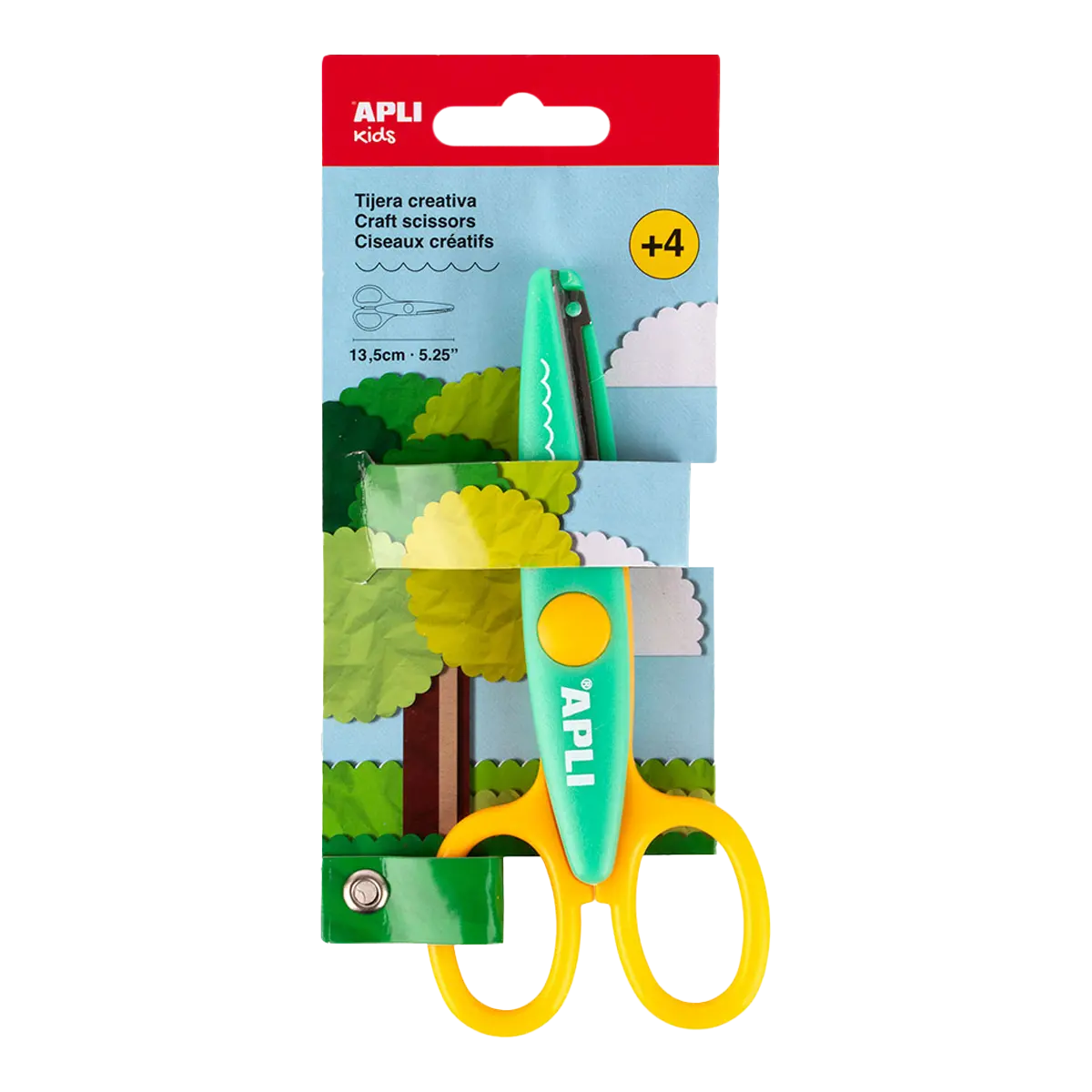 APLI kreativní nůžky - vlnky, 13,5 cm, kulatá špička, symetrické
