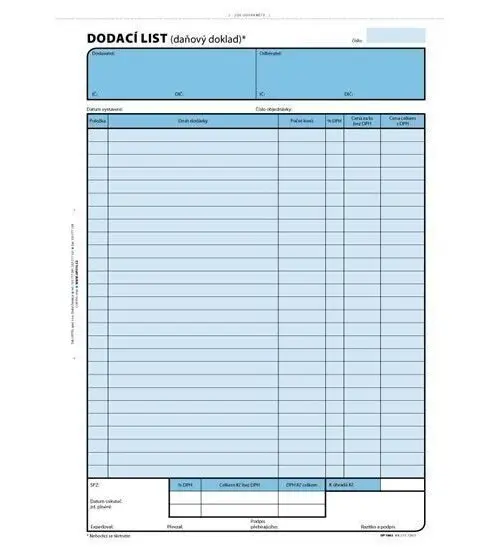 Dodací list, A4, 100 listů