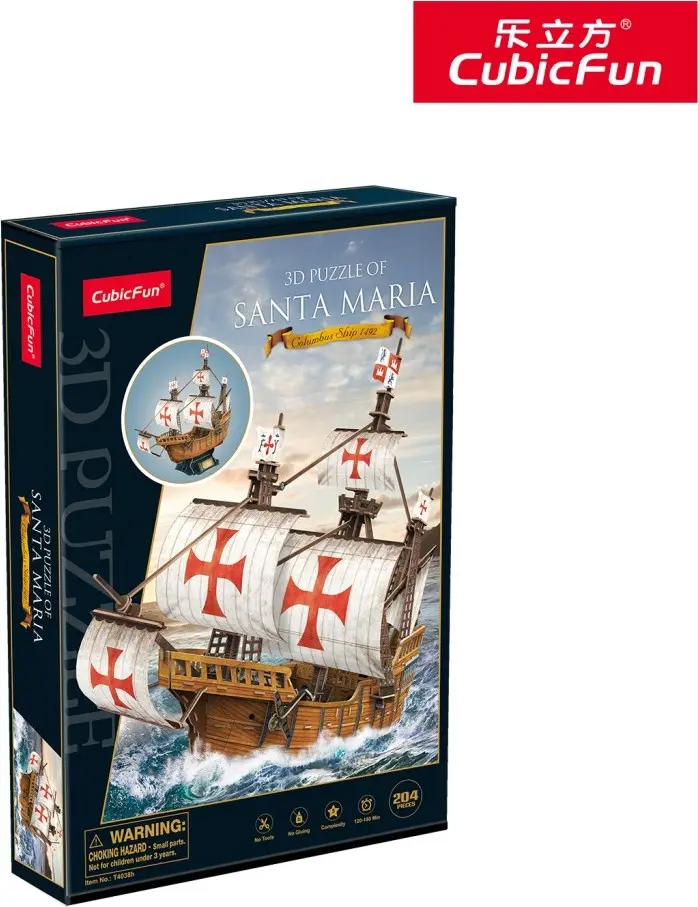 Puzzle 3D Loď Santa Maria 204 dílků - Sparkys