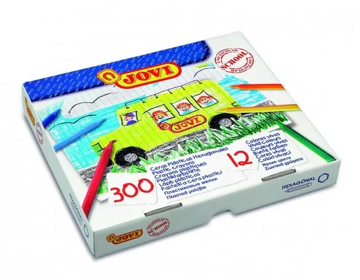 Voskovky Plasticolor JOVI 12 barev -  šestihranné, 300 ks