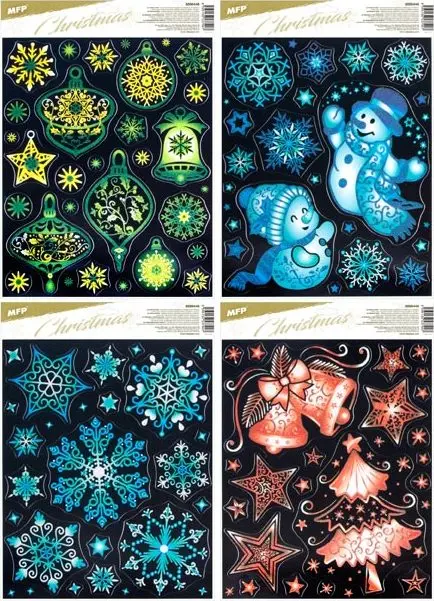 okenní fólie vánoce glitr VA026 30x42cm 671