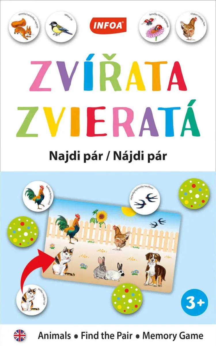 Výuková hra (krabička) Najdi pár - Zvířata / Zvieratá