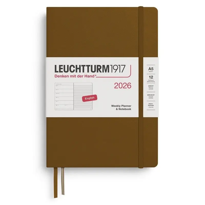 Weekly Planner & Notebook 2026 Medium (A5) Spice Brown