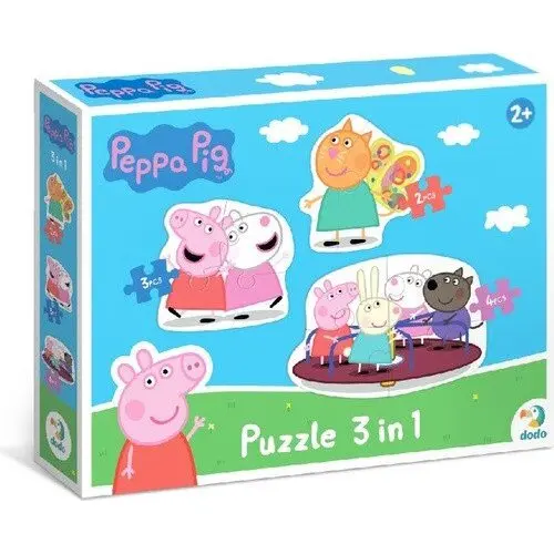 Puzzle Prasátko Peppa: Kamarádi 3v1 (2,3,4 dílků)