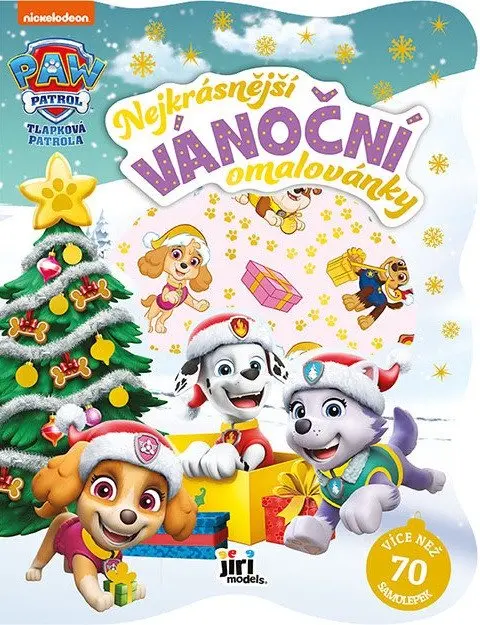JIRI MODELS Nejkrásnější vánoční omalovánky se samolepkami Tlapková patrola holky