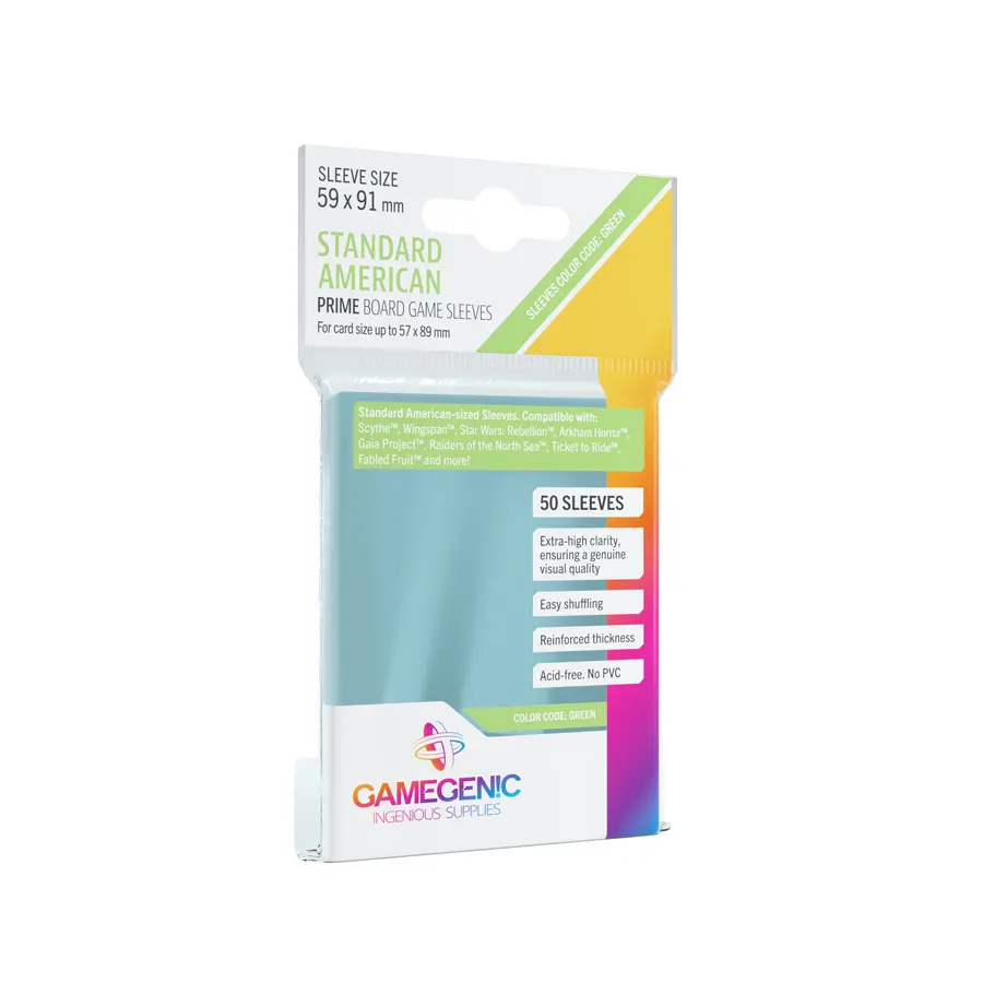 Gamegenic: 59x91 mm Standard American Boardgame Sleeves PRIME (50)