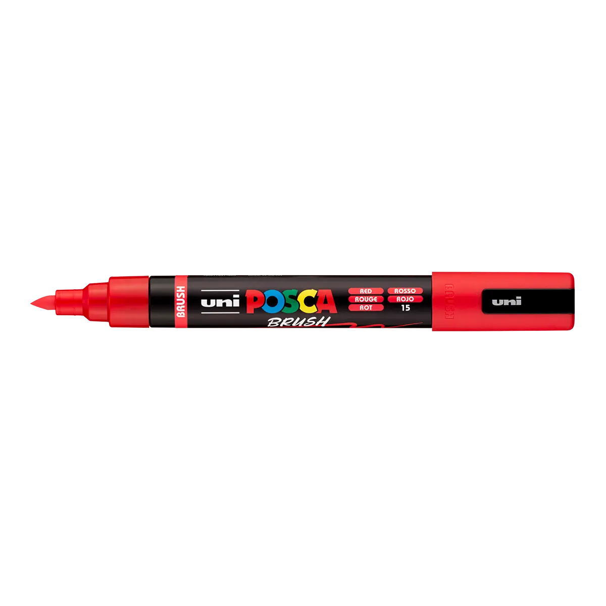Akrylový popisovač POSCA se štětcovým hrotem PC-5BR, 1 - 4 mm, červená
