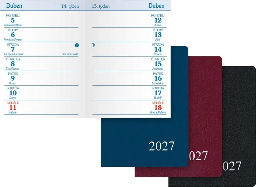 Týdenní diář 2027 MFP kapesní T101 PVC mix barev