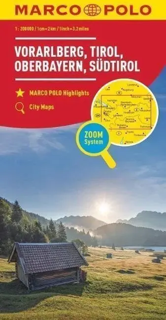 Rakousko č. 3 - Vorarlbersko, Tyrolsko 1:200 000 / regionální mapa
